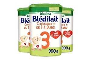 Blédina Blédilait Croissance 3+ Lait en Poudre pour Bébé, 3 x 900g