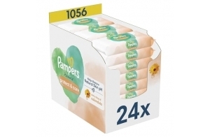 Pampers Harmonie Protect&Care, 1056 Lingettes pour Bébé (24x44), Sans Plastique, Aide à Protéger la Peau des Irritations, Aide à restaurer le pH naturel de la peau