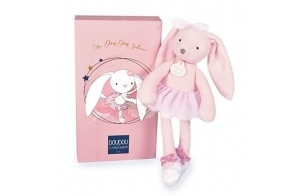 Doudou et Compagnie - Doudou Lapin - Lapin Tutu - Rose - 30 cm - MON DOUDOU BALLERINE - DC3972