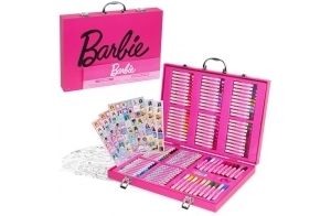 Barbie Coffret de Dessin Fille, 130+ Pièces, Matériaux de Dessin et De Peinture