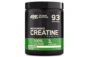 Optimum Nutrition Micronised Creatine Powder, Créatine Monohydrate en Poudre 100% Pure pour la Performance et la Puissance Musculaire, non aromatisé, 93 Portions, 317 g