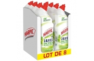 Harpic - Lot de 8 Gels WC Javel Ultra Blancheur 750ml - Agrumes