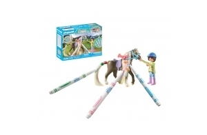 Playmobil 71640 Cavalière avec crinière à colorier - Horses of Waterfall - Comprenant Un Personnage, Un Cheval et Trois marqueurs Crayola - Dès 5 Ans