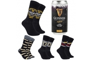 Guinness Cadeau Homme Lot Chaussettes Homme de 4 Paires en Boîte, Chaussettes Chaudes Doux, Cadeau Mari Petit Ami