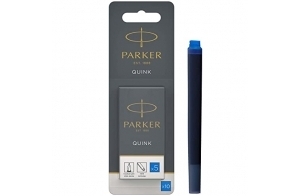 Parker cartouches d'encre pour stylo plume - longue - encre bleue effaçable QUINK - Lot de 10 (emballage blister)