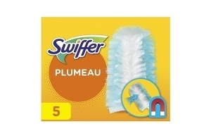 Swiffer Duster Plumeau Attrape & Retient 5 Recharges Dépoussiérantes, Attrape Et Retient 3 Fois Plus De Cheveux Et Poussière Qu’Un Plumeau Ordinaire