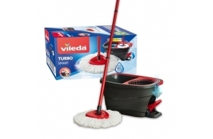 Vileda Lave-Vaisselle Turbo Smart, Microfibre en Polyester avec système de pédale, ‎Standard