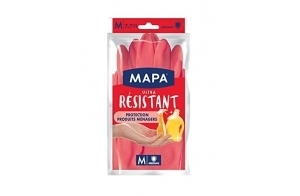 MAPA - Ultra Résistant - Gants de Ménage mix Latex et Nitrile - Résistant et Souple - Protection contre les Produits Ménagers - 1 paire - Taille M