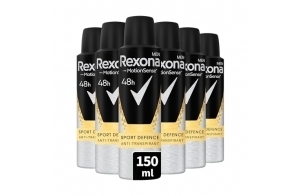 REXONA - Déodorant Homme Sport Defense - Spray Anti-transpirant - 0% Alcool - Protection 48h contre l'humidité et les odeurs (lot de 6x 150ml)