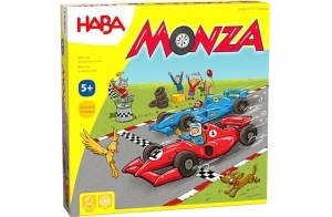 HABA- Monza - Jeu de Société Enfant - Course sur Plateau avec Voiture - Jeu Stratégique et Tactique - Voiture en Bois - 2 à 6 Joueurs - 5 Ans et Plus, 302204