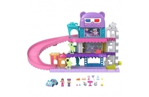 Polly Pocket Coffret Pollyville Multiplexe De Polly avec 2 Mini Figurines, 1 Voiture, 3 Histoires Amusantes Et 11 Accessoires Inclus, Jouet Enfant, A Partir De 4 Ans, HPV39