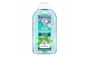 Le Petit Marseillais , Shampooing Détox Fraîcheur Infusion de Thé Vert Bio (flacon de 250 ml) – Shampoing sans silicone pour tous types de cheveux – 98 % d'ingrédients d'origine naturelle