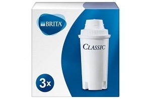 BRITA Pack de 3 filtres Classic, réduit le calcaire, le chlore, le plomb et autres impuretés pour une eau du robinet plus pure, sans BPA