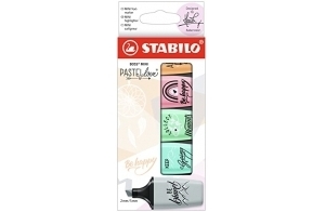 Surligneur STABILO BOSS MINI Pastellove 2.0 - Etui carton x 5 surligneurs pastel