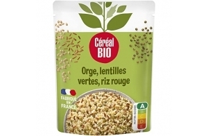 Céréal Bio Orge, Lentilles Vertes, Riz Rouge - Sachet Micro-ondable, Rapide à Réchauffer - Végan et Bio - 250g - 200637