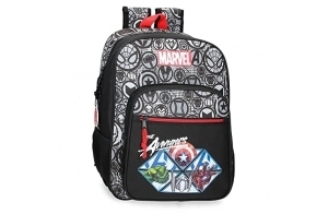 Marvel Avengers The Avengers Heroes Sac à dos scolaire noir 30x38x12 cms Polyester 13,68L