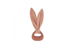 Kaloo - Lapinoo - Anneau de Dentition Bébé - Couleur Terracotta - Anneau Lapin - Sans PVC Sans BPA - Double Texture - Accessoire Bébé - Dès la naissance, K218009