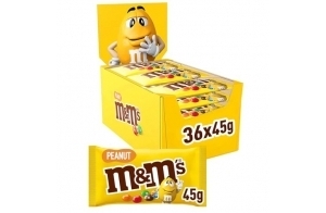 M&M'S PEANUT - Bonbons Chocolat au Lait & Cacahuètes - Grand format - 36 x 45g (L'emballage peut varier)