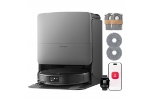 roborock Saros 20 Set Robot Aspirateur Laveur 36000Pa, Châssis AdaptiLift 3.0, Système Autonome StarSight 2.0, Double Anti-enchevêtrements, Technologie FlexiArm, Nouvelle Station RockDock, Ultra-mince