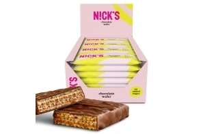 NICKS Gaufrettes au chocolat, Biscuits Sans Sucres Ajoutés, Lowcarb, Sans Gluten, 165 calories, 24 x 35g