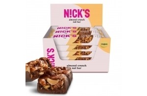 NICKS Barre Keto aux Amandes et Chocolat I Vegan, Sans Sucre Ajouté, Sans Gluten, Sans Huile de Palme (12x40g)