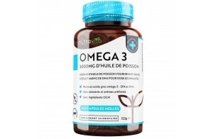 Omega 3 Huile de Poissons Sauvages 2000mg - 240 Gélules (120 Jours) - Haute Concentration en EPA (660mg) & DHA (440mg) Soutien Fonction Cardiaque et une Vision Normale - Fabriqué par Nutravita