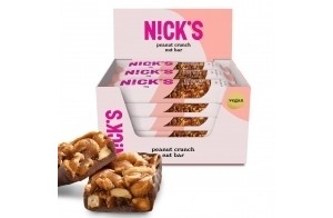 NICKS Barre Keto Sans Sucre Ajouté aux Cacahuetes et Chocolat I Vegan, Sans Gluten, Sans Huile de Palme (12x40g)