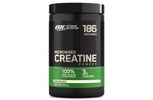 Optimum Nutrition Micronised Creatine Powder, Créatine Monohydrate en Poudre 100% Pure pour la Performance et la Puissance Musculaire, non aromatisé, 186 Portions, 634 g