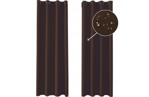 Ystyle Rideau Occultant Lot De 2, 140x240cm, Rideau Exterieur Impermeable, Rideau Thermique Isolant Anti Chaud Intérieurs, Rideau Phonique Anti Bruit, Moderne Salon Chambre Maison, Café Foncé