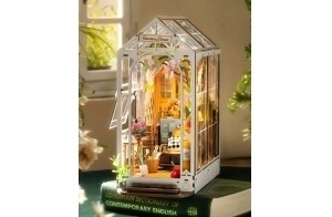 Rolife Book Nook Kit Maison Miniature à Construire Diy Maquette Adulte avec LED Lumières Décoration de Bibliothèque Livre Salon Booknook Puzzle 3D Bois Serre-Livres Diorama Idée Cadeau Femme