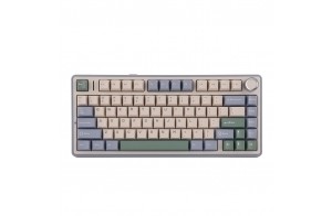 EPOMAKER x Aula F75 Clavier Mécanique Gasket à 75%, sans Fil/Bluetooth/USB-C, avec Cinq Couches de Coussinets, Bouton, RVB, Batterie, NKRO (Green, LEOBOG Reaper Switch)