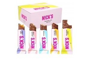 NICKS Favori Assortiment Barres Chocolat Keto Sans Sucre Ajouté, Sans Gluten, Sans Huile de Palme | Faible teneur en glucides et en calorie, Lowcarb | 12 Barres x 35g