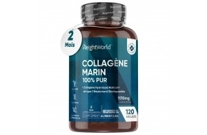 Collagène Marin Hydrolysé 100% Pur Type 1-1170mg 120 Gélules de Collagène Marin - Peptides de Collagène Hydrolysé NatiCol - Alternative Au Collagene Marin Poudre - Os, Articulations, Peau, Cheveux