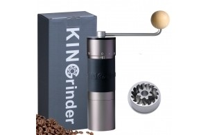 KINGrinder K6 Moulin à café manuel avec 200 degrés de mouture réglables pour Aeropress, French Press, Drip, Expresso, capacité 35 g