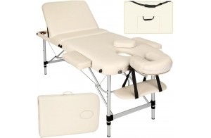 TecTake® Table de Massage Pliante Professionnelle 3 Zones Aluminium Cosmetique Lit de Massage Table Esthetique Tatouage Portable avec Repose Bras, Housse de Transport Incluse