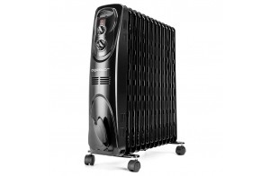 Aigostar Black Forest 33JIF – Radiateur à bain d’huile. 13 éléments, 2500 W. 3 niveaux de puissance et thermostat réglable. Design exclusif.