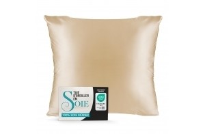 Taie Oreiller Soie 65x65 Dreamzie - 100% Soie Mûrier 19 Mommes NaturelleCertifiée Oeko-TEX - Bienfaits Cheveux et Peau Anti-Âge - Taupe