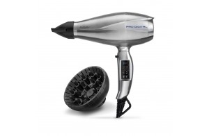 BaByliss Sèche-cheveux professionnel Pro Digital 2200 watts avec technologie ionique et revêtement en céramique fabriqué en Italie, 6000E, argent