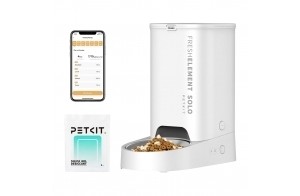 PETKIT Distributeur Automatique pour Chats et Chiens,2.4G WiFi 3L Mangeoire Automatique, Connecté App,avec Bol en Acier Inoxydable,Jusqu'à 10 Repas par Jour,Double Alimentation d'énergie(Blanc Pâle)