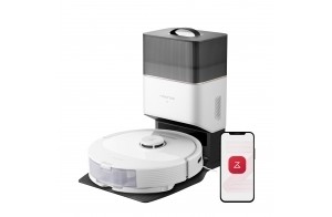 roborock Q8 Max Plus Aspirateur Robot avec Brosse DuoRoller, Robot Aspirateur Laveur avec Station 5500Pa, Robots Aspirateurs avec Navigation LiDAR, éVitement des Obstacles, Cartographie Multi-Niveaux