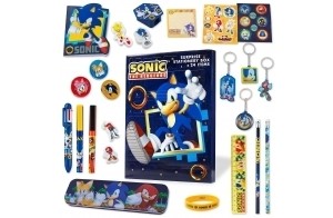 Sonic The Hedgehog Calendrier de l'Avent 2024 Enfant - 24 Surprises Papeterie Jouet Stickers