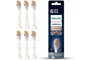 Philips Sonicare A3 Premium tout-en-un d'origine, tête de brosse à dents électrique de rechange - lot de 6 têtes de brosse de rechange Philips Sonicare, blanc (modèle HX9096/10)