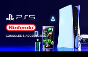 Consoles PS5, Nintendo… et accessoires