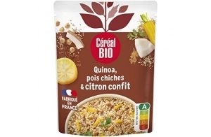 Céréal Bio Quinoa Royal, Pois Chiches & Citron confit - Sachet Micro-ondable, Rapide à Réchauffer - Végan et Bio - 220g - 212660