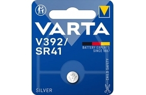 VARTA Piles Bouton V392/SR41 oxyde d'argent, lot de 1, Silver Coin, 1,55V, emballage sécurisé pour les enfants, pour montres, clés de voiture, télécommandes, Made in Germany